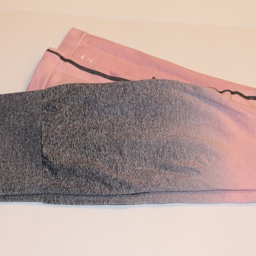 Gymshark Charcoal Grey / Pink Ombre Leggings